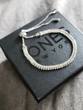Jones New York Silver Crystal Slider Bracelet